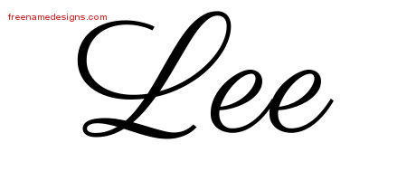 Lee Classic Name Tattoo Designs