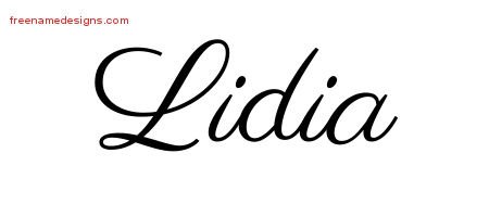 Lidia Classic Name Tattoo Designs