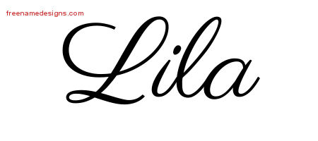 Lila Classic Name Tattoo Designs