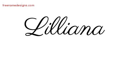 Lilliana Classic Name Tattoo Designs
