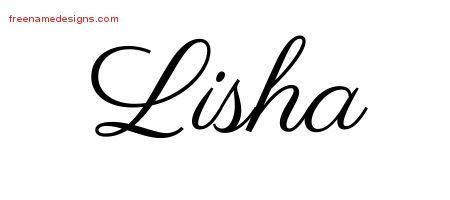 Lisha Classic Name Tattoo Designs
