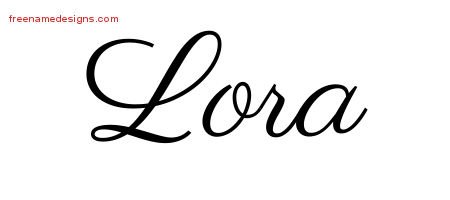 Lora Classic Name Tattoo Designs