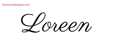 Loreen Classic Name Tattoo Designs