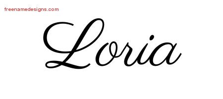 Loria Classic Name Tattoo Designs