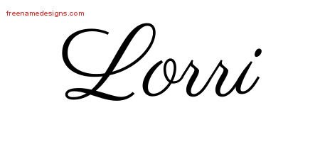 Lorri Classic Name Tattoo Designs