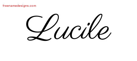 Lucile Classic Name Tattoo Designs