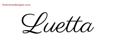 Luetta Classic Name Tattoo Designs