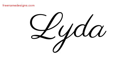 Lyda Classic Name Tattoo Designs