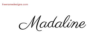 Madaline Classic Name Tattoo Designs