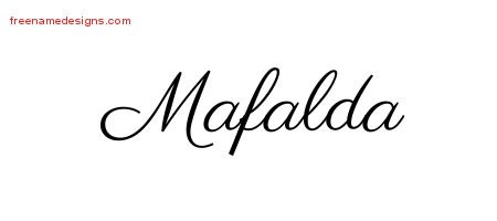 Mafalda Classic Name Tattoo Designs