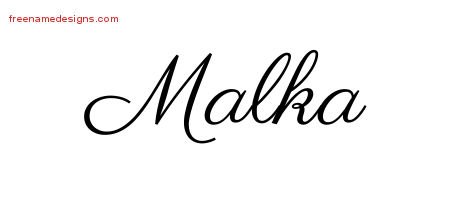 Malka Classic Name Tattoo Designs