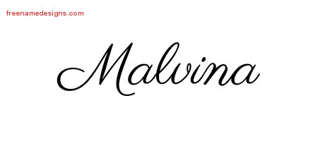 Malvina Classic Name Tattoo Designs