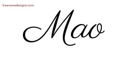 Mao Classic Name Tattoo Designs