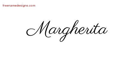 Margherita Classic Name Tattoo Designs