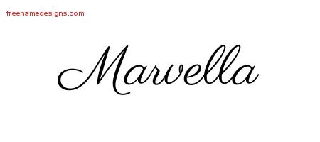 Marvella Classic Name Tattoo Designs