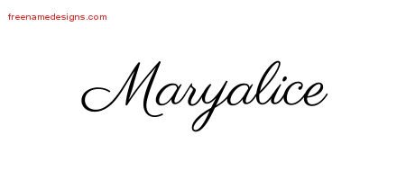 Maryalice Classic Name Tattoo Designs
