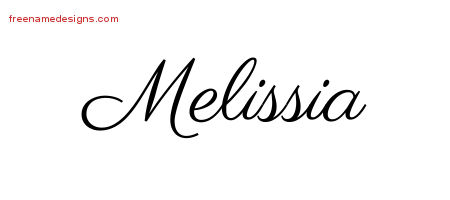 Melissia Classic Name Tattoo Designs
