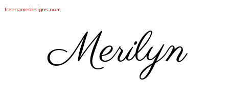 Classic Name Tattoo Designs Merilyn Graphic Download - Free Name Designs