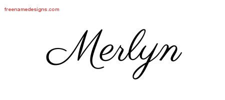 Merlyn Classic Name Tattoo Designs
