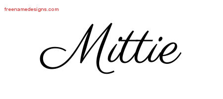 Mittie Classic Name Tattoo Designs