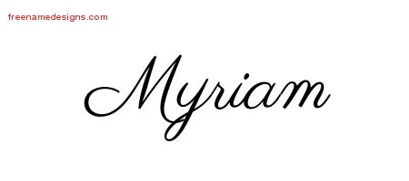 Myriam Classic Name Tattoo Designs