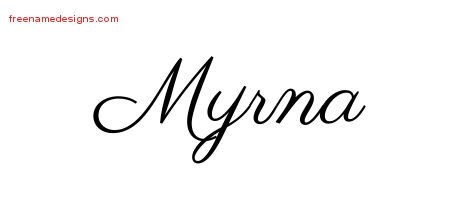 Myrna Classic Name Tattoo Designs