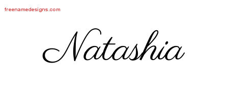 Classic Name Tattoo Designs Natashia Graphic Download - Free Name Designs