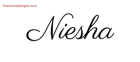 Niesha Classic Name Tattoo Designs