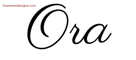 Ora Classic Name Tattoo Designs