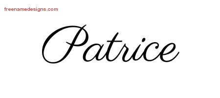 Patrice Classic Name Tattoo Designs