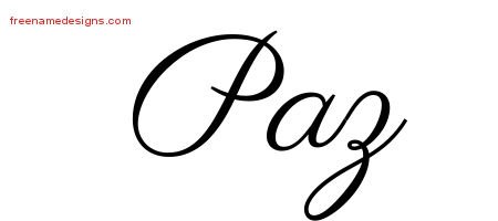 Paz Classic Name Tattoo Designs