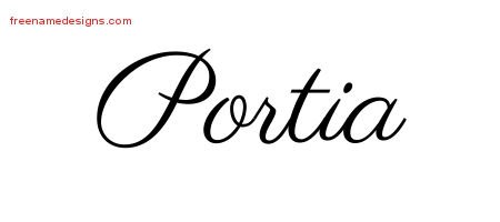Portia Classic Name Tattoo Designs