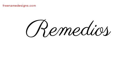 Remedios Classic Name Tattoo Designs
