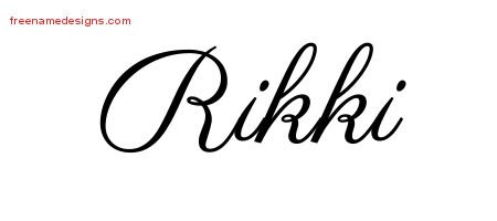 Rikki Classic Name Tattoo Designs