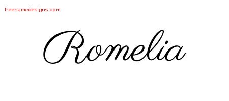 Romelia Classic Name Tattoo Designs