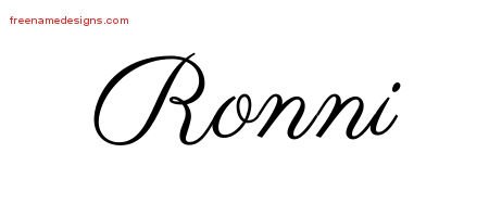 Ronni Classic Name Tattoo Designs