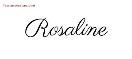 Rosaline Classic Name Tattoo Designs