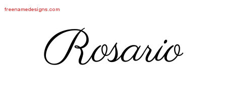 Rosario Classic Name Tattoo Designs