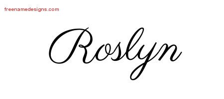 Roslyn Classic Name Tattoo Designs