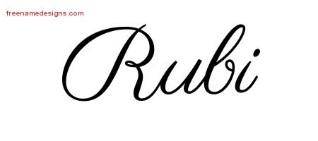 Rubi Classic Name Tattoo Designs