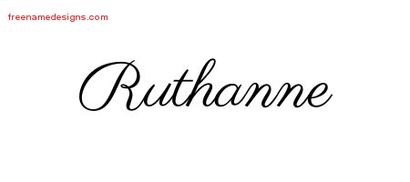 Ruthanne Classic Name Tattoo Designs