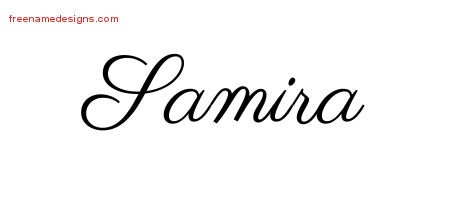 Samira Classic Name Tattoo Designs