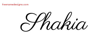 Shakia Classic Name Tattoo Designs