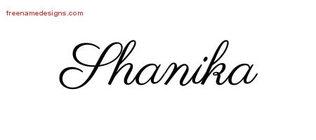 Shanika Classic Name Tattoo Designs