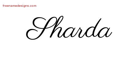 Sharda Classic Name Tattoo Designs