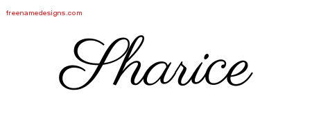Sharice Classic Name Tattoo Designs