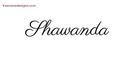 Shawanda Classic Name Tattoo Designs