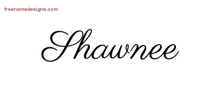 Shawnee Classic Name Tattoo Designs