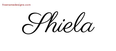 Shiela Classic Name Tattoo Designs