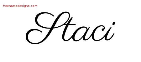 Staci Classic Name Tattoo Designs